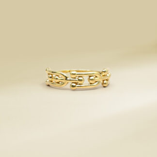 18K Yellow Gold Brand-Inspired Ladies' Ring