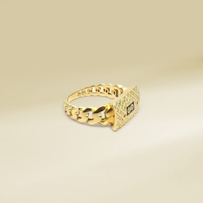 18K Yellow Gold Brand-Inspired Ladies' Ring - Image 2