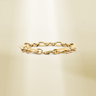18K Yellow Gold Cable Chain Brand-Inspired Bracelet