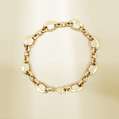 18K Yellow Gold Cable Chain Brand-Inspired Bracelet - Image 2