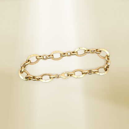 18K Yellow Gold Cable Chain Brand-Inspired Bracelet - Image 3