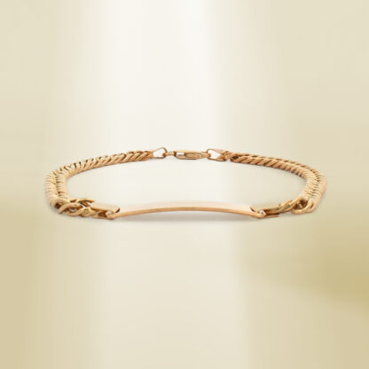 18K Yellow Gold Curb Chain ID Bracelet