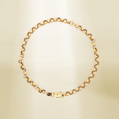 18K Yellow Gold Rolo Chain Bracelet - Image 2