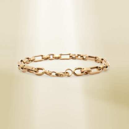 18K Yellow Gold Figaro Chain Brand-Inspired Bracelet