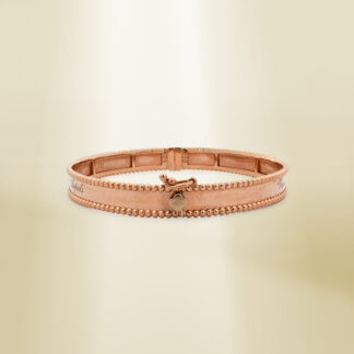 18K Rose Gold Brand-Inspired Clip Type Bangle