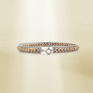 18K Tri-Color Woven Line Bangle