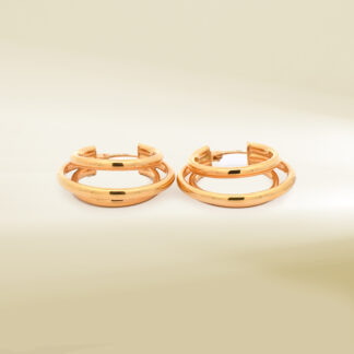 18K Yellow Gold Triple Hoop Earrings