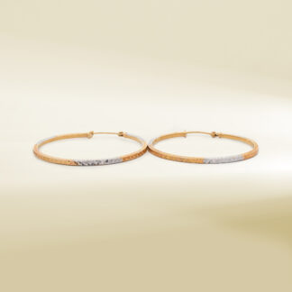 18K Two-Tone Big Hoop Earrings