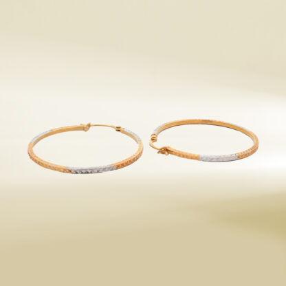 18K Two-Tone Big Hoop Earrings - Image 3