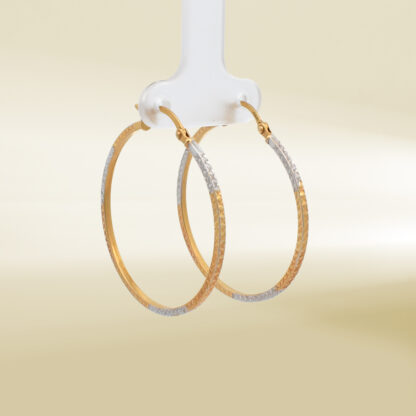 18K Two-Tone Big Hoop Earrings - Image 4
