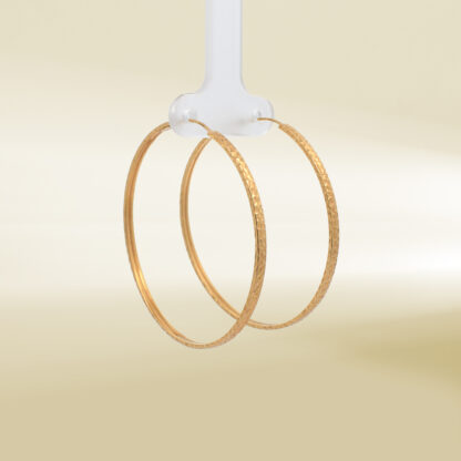 18K Yellow Gold Big Hoop Earrings - Image 4