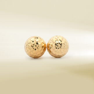 18K Yellow Gold Ball Design Earrings