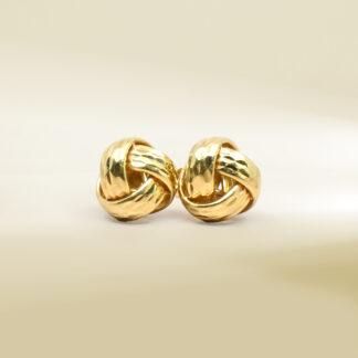 18K Yellow Gold Knot Design Earrings