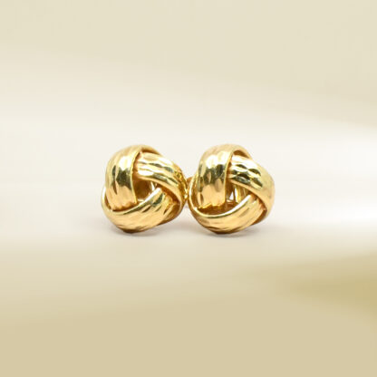 18K Yellow Gold Knot Design Earrings