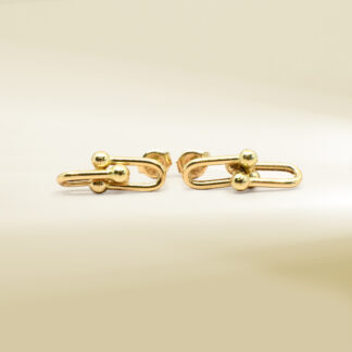 18K Yellow Gold Brand Inspired Drop Earrings