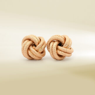 18K Yellow Gold Knot Design Earrings