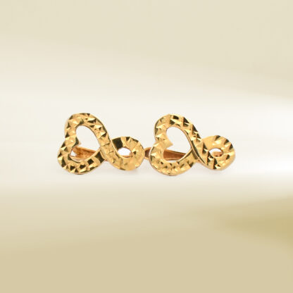18K Yellow Gold Heart and Infinity Design Earrings
