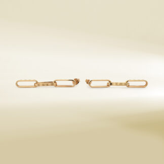18K Yellow Gold Brand Inspired Drop Earrings