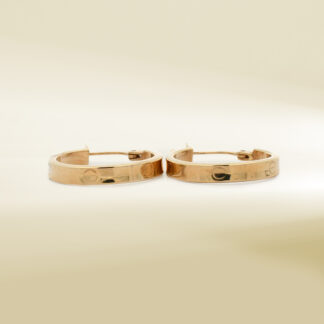 18K Yellow Gold Brand Inspired Hoop Earrings