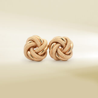18K Yellow Gold Knot Design Earrings