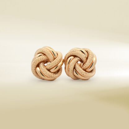 18K Yellow Gold Knot Design Earrings