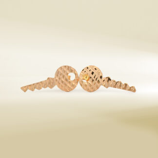 18K Yellow Gold Key Design Earrings