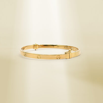 18K Yellow Gold Brand-Inspired Clip Type Bangle