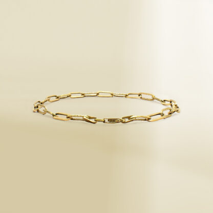 18K Yellow Gold Paperclip Chain Bracelet
