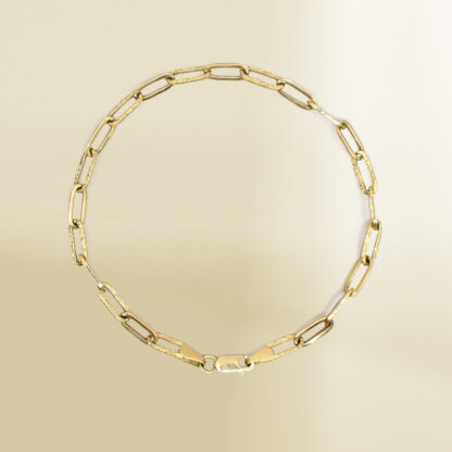18K Yellow Gold Paperclip Chain Bracelet - Image 2