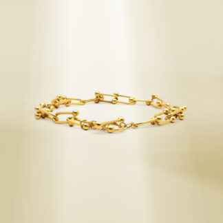 18K Yellow Gold Brand-Inspired Bracelet