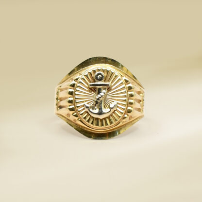 18K Yellow Gold Anchor Design Gents' Ring