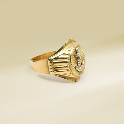 18K Yellow Gold Anchor Design Gents' Ring - Image 2