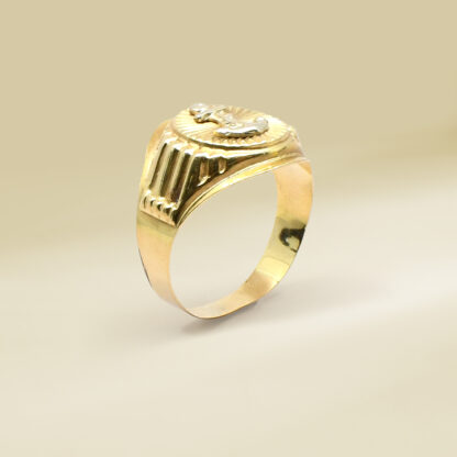18K Yellow Gold Anchor Design Gents' Ring - Image 3