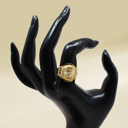 18K Yellow Gold Anchor Design Gents' Ring - Image 4