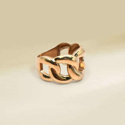 18K Yellow Gold Curb Design Band Ladies' Ring - Image 2
