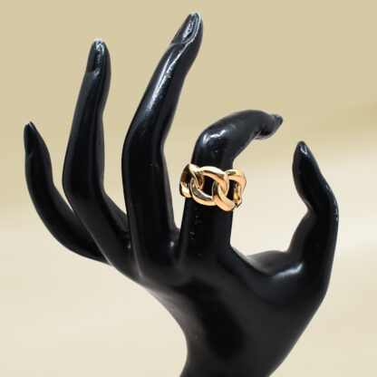 18K Yellow Gold Curb Design Band Ladies' Ring - Image 4