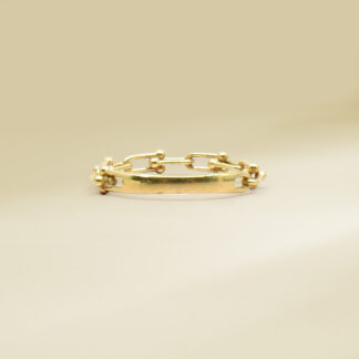 18K Yellow Gold Brand-Inspired Ladies' Ring