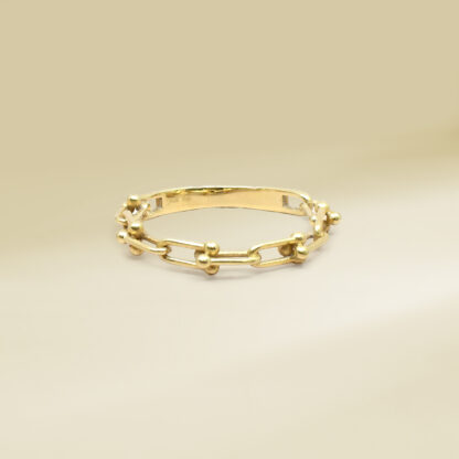 18K Yellow Gold Brand-Inspired Ladies' Ring - Image 3