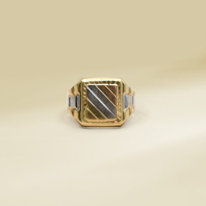 18K Tri-Color  Gents' Ring