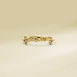 18K Yellow Gold Brand-Inspired Ladies' Ring