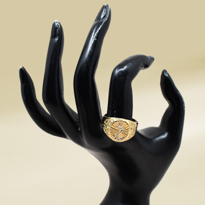 18K Two-Tone Anchor Design Gents' Ring - Image 4
