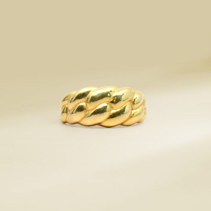 18K Yellow Gold Braided Design Band Ladies' Ring