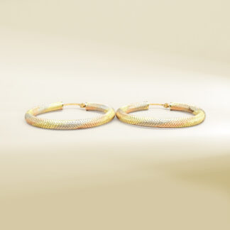 18K Two-Tone Hoop Earrings