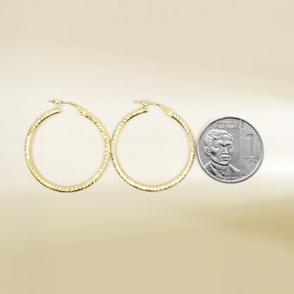 18K Yellow Gold Hoop Earrings - Image 2