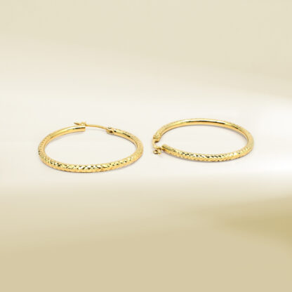 18K Yellow Gold Hoop Earrings - Image 3