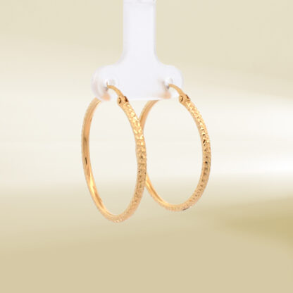 18K Yellow Gold Hoop Earrings - Image 4