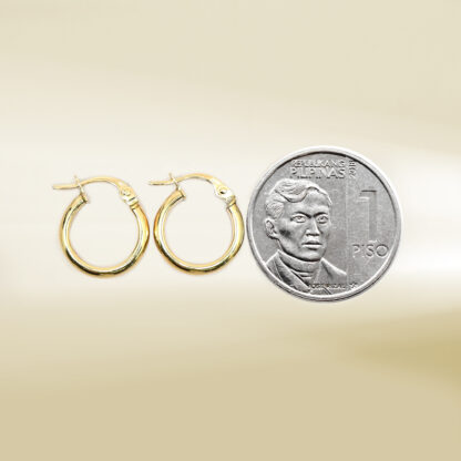 18K Yellow Gold Huggie Earrings - Image 2