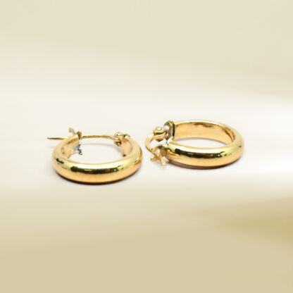18K Yellow Gold Huggie Earrings - Image 3