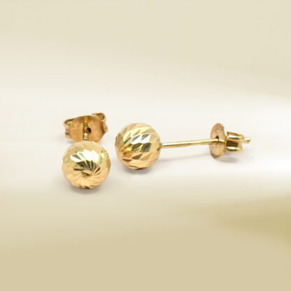 18K Yellow Gold Stud Earrings - Image 3