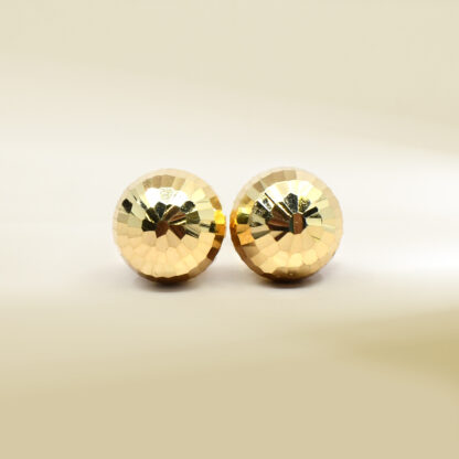 18K Yellow Gold Ball Design Earrings